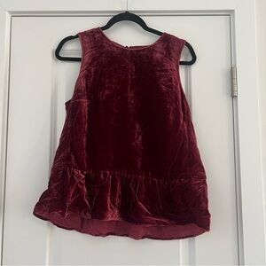 Crushed Velvet Wine Colored J.Crew Top